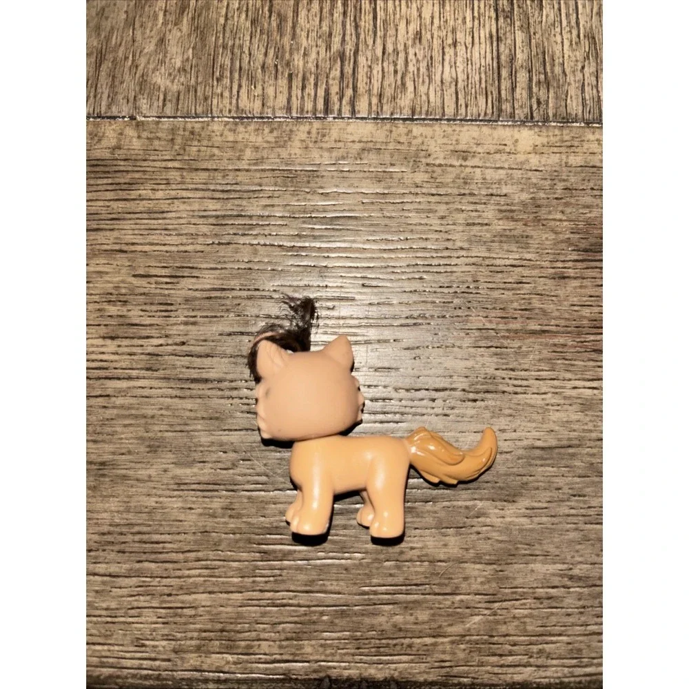 Polly Pocket Pretend Play‎ Toy Pet Animal Figure Brown Faux Hair On Head Kids